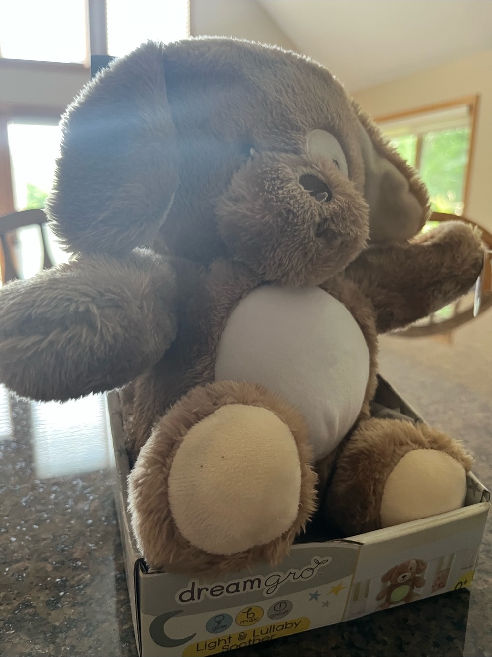 Brown Plush Elephant with Cream Belly - Cuddly Nighttime Toy